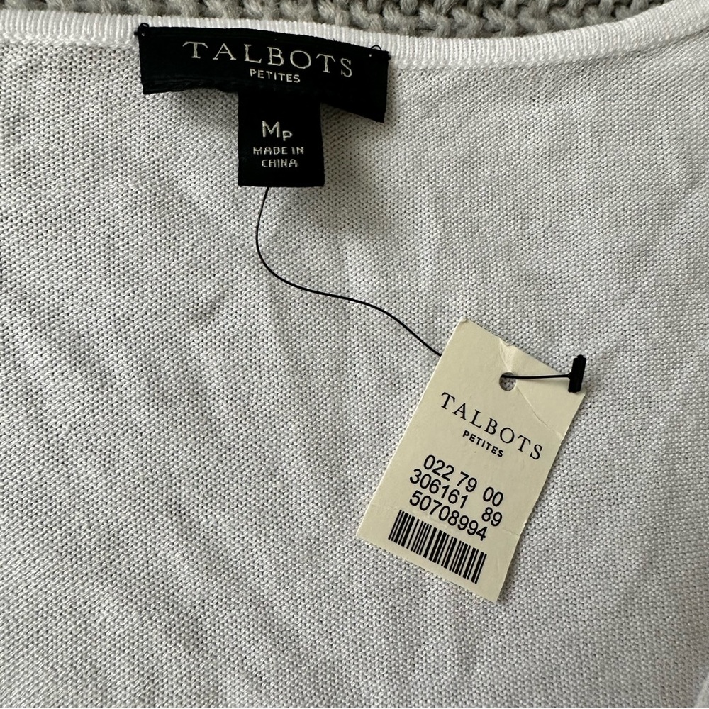 3/$20 Talbots Embroidered Tie-Sleeve V-Neck Sweater MP - Picture 6 of 10